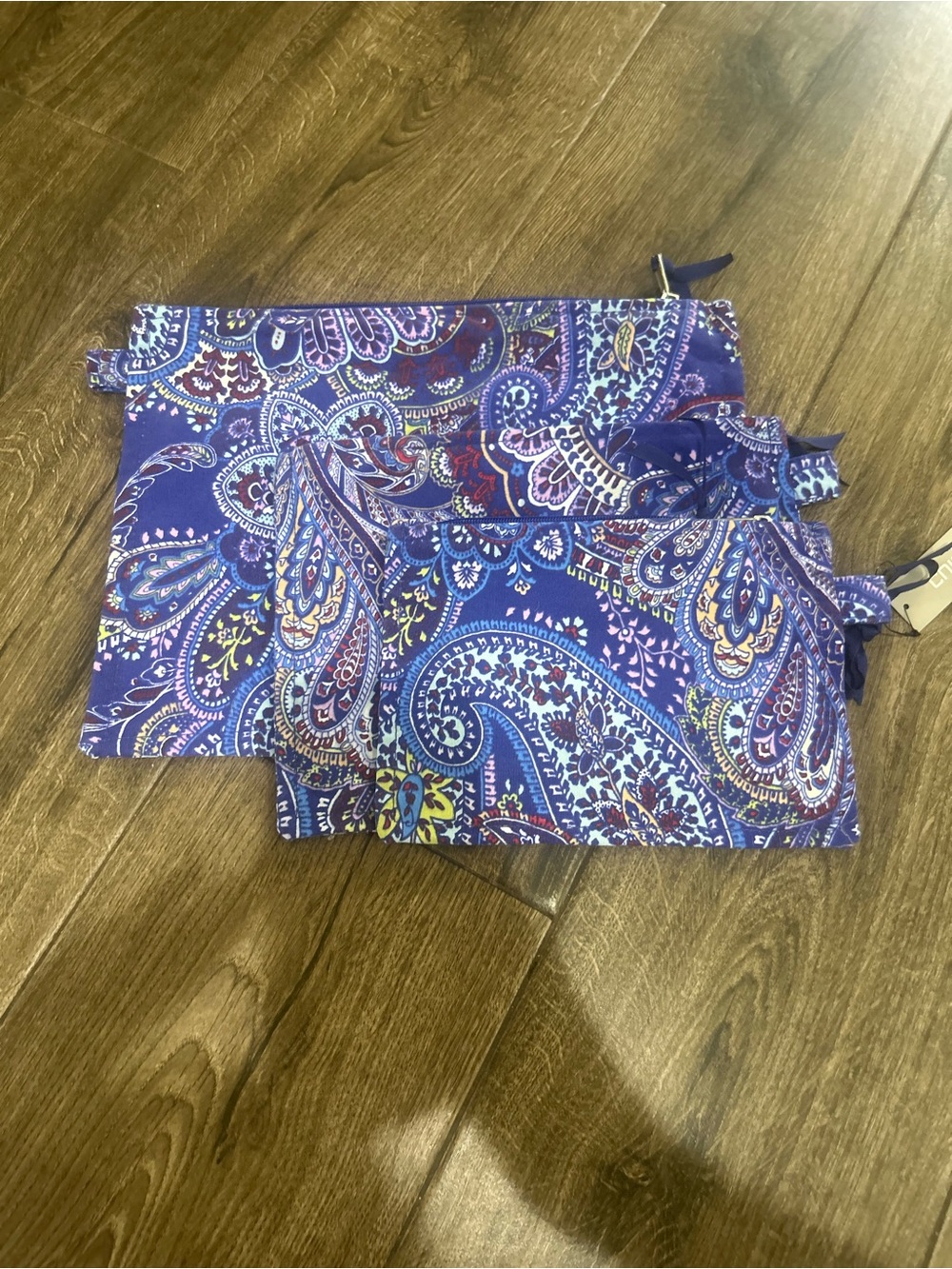 NWT Purple Paisley Zip Pouch Set - chicos Women Bagsi